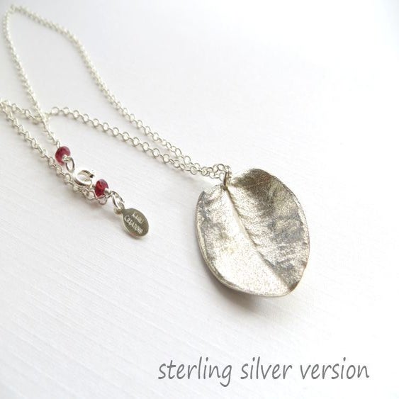 Large ohi'a leaf necklace Kahili Creations Handmade Jewelry from