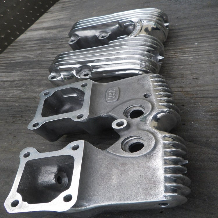 Finned shovelhead Rockerboxes Polished / Throwback Cycle Parts