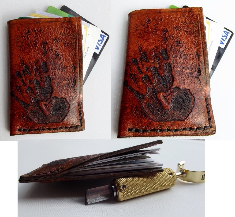 Flaquito Leather — Custom Hand Tooled Leather Minimalist Front Pocket Wallet, Business Card ...