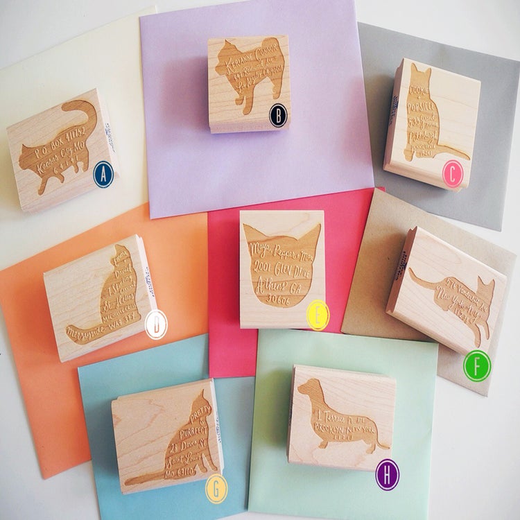 Custom Pet Return Address Stamp Paper Pastries