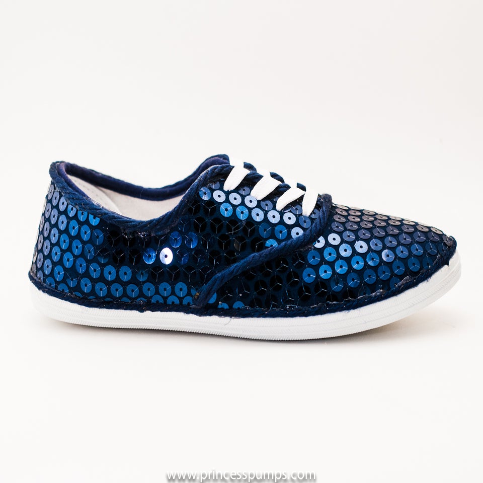 navy sparkly trainers