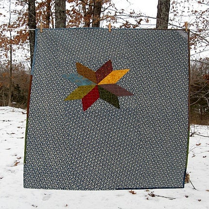 Image of lap quilt, baby quilt - 49"x37" - harlequin - modern quilt