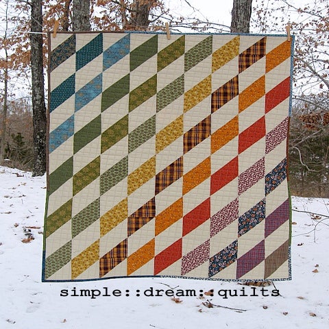 Image of lap quilt, baby quilt - 49"x37" - harlequin - modern quilt