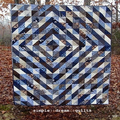 Image of indigo maze - nap quilt - 72" x 61" 