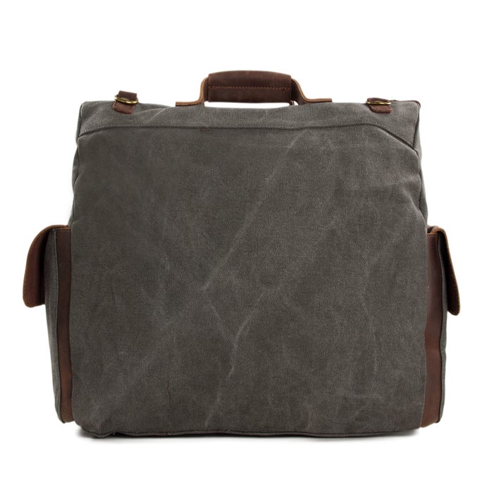 15'' Canvas Leather Travel Bag Briefcase Messenger Bag Shoulder Bag