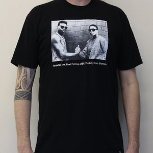 Image of Schoolly-D & DJ Code Money "Parkside 1986" (photo by Linn Stevens) [BLACK]