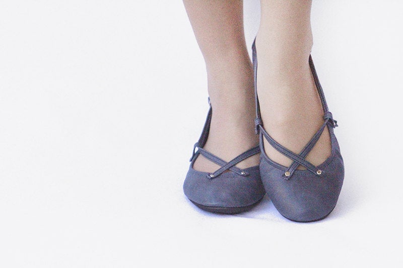 dark navy ballet flats