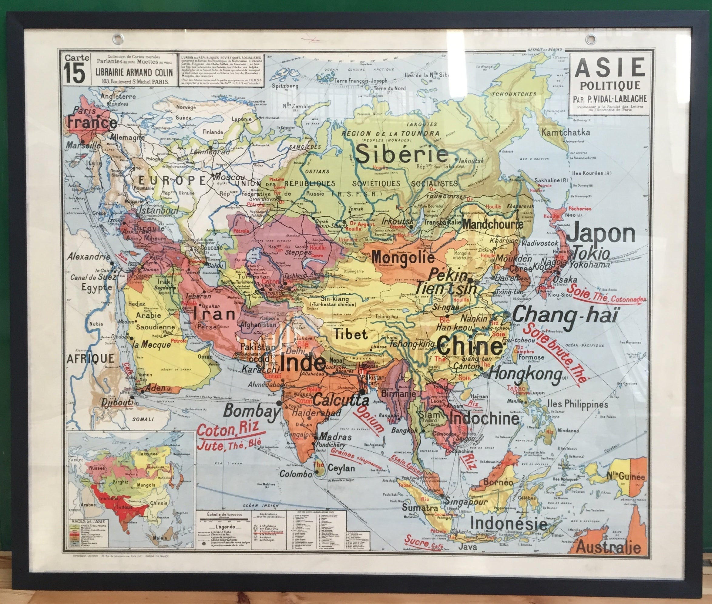 1960s French School Map Of Asia Retromaps 1960s French School Map Of Asia Retromaps