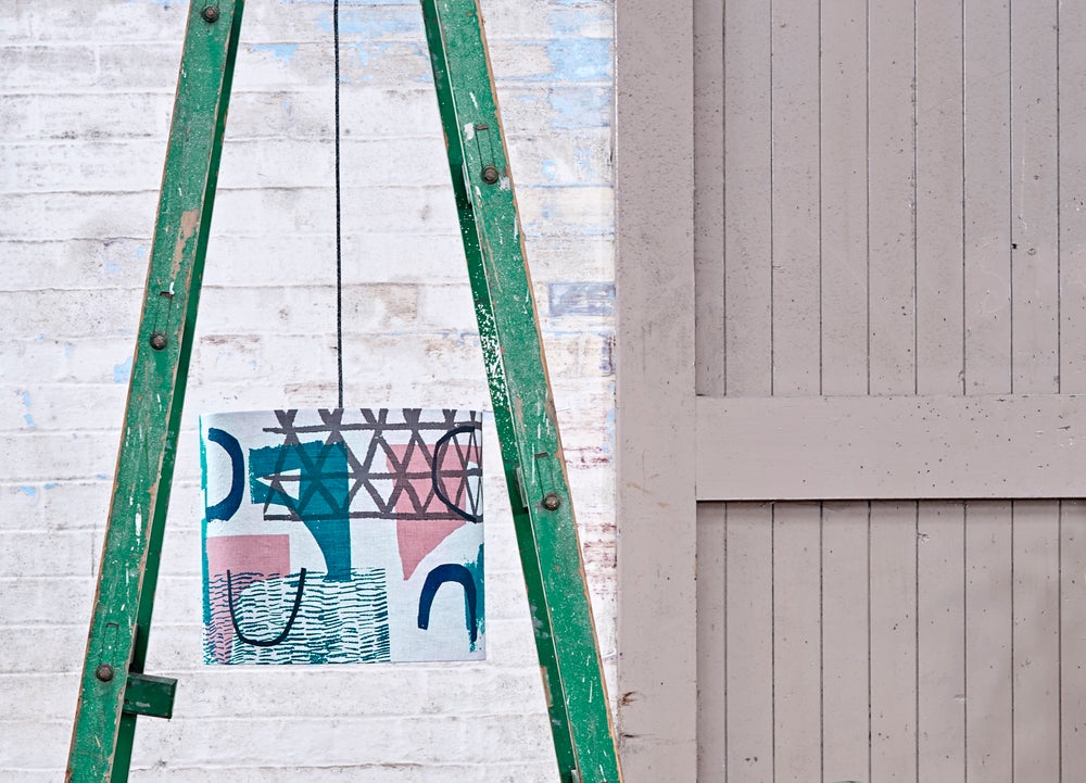 Image of 'Assemble / Configure' Lampshade- Teal / Pink / Navy / Grey