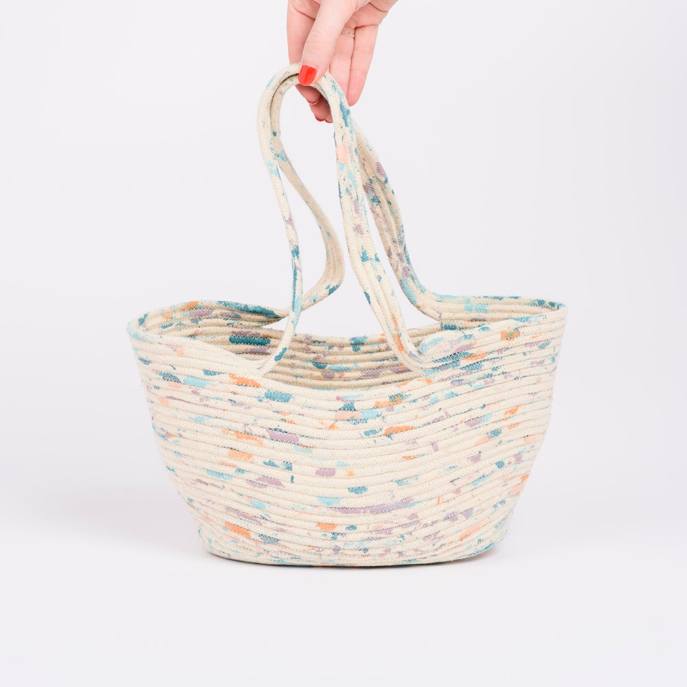 Hand Made & Hand Painted Rope Market Basket / Gemma Patford