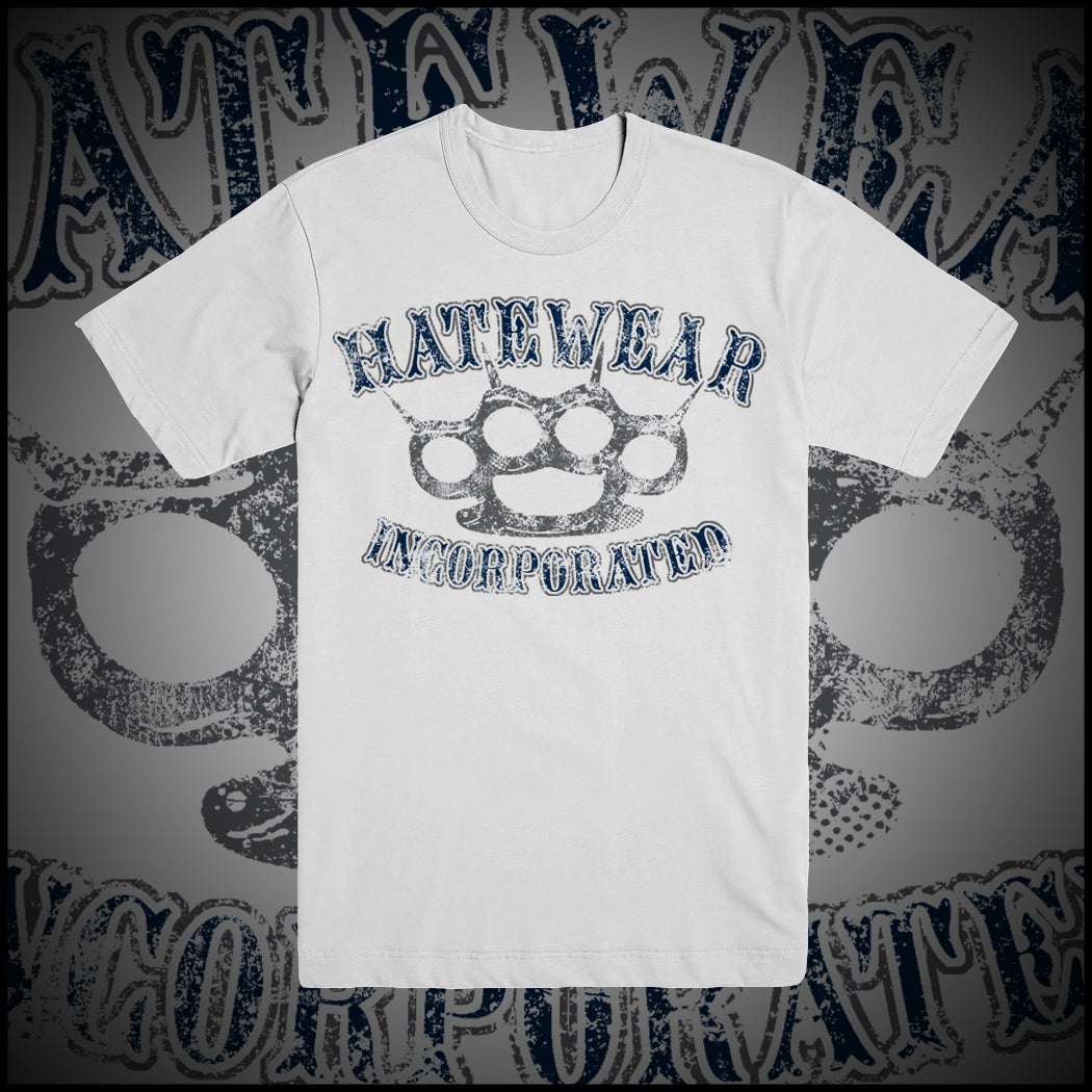 Image of HATEWEAR OLD SCHOOL KNUCKLES WHITE T-SHIRT