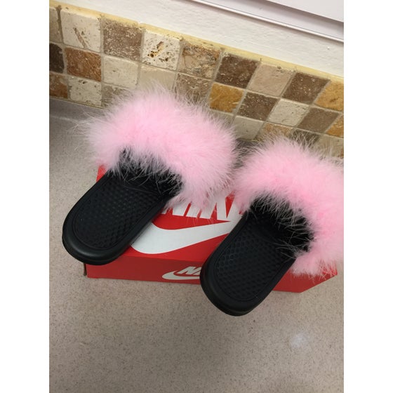 nike fur sandals