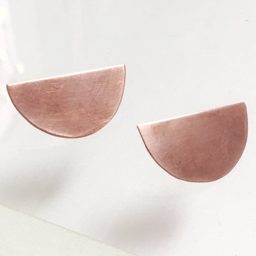 Image of Copper Half Moon Earrings