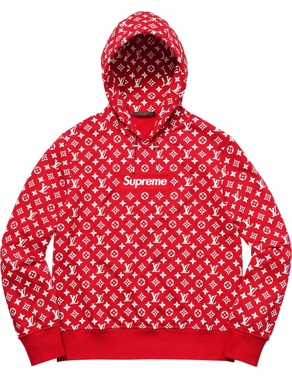 Supreme Red Louis Vuitton Pattern 3D All Over Print Hoodie