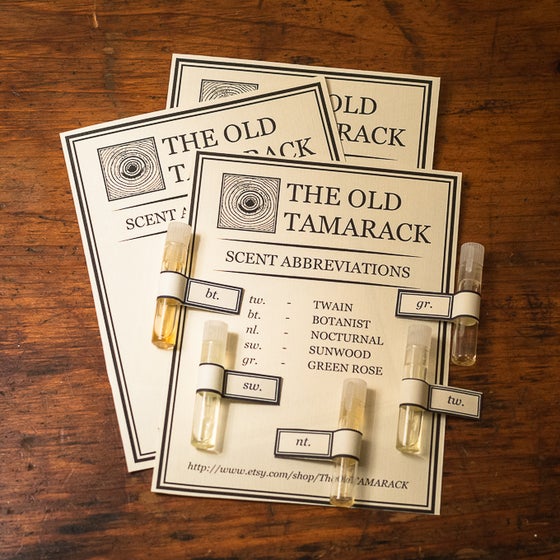 image of individual perfume oil sample