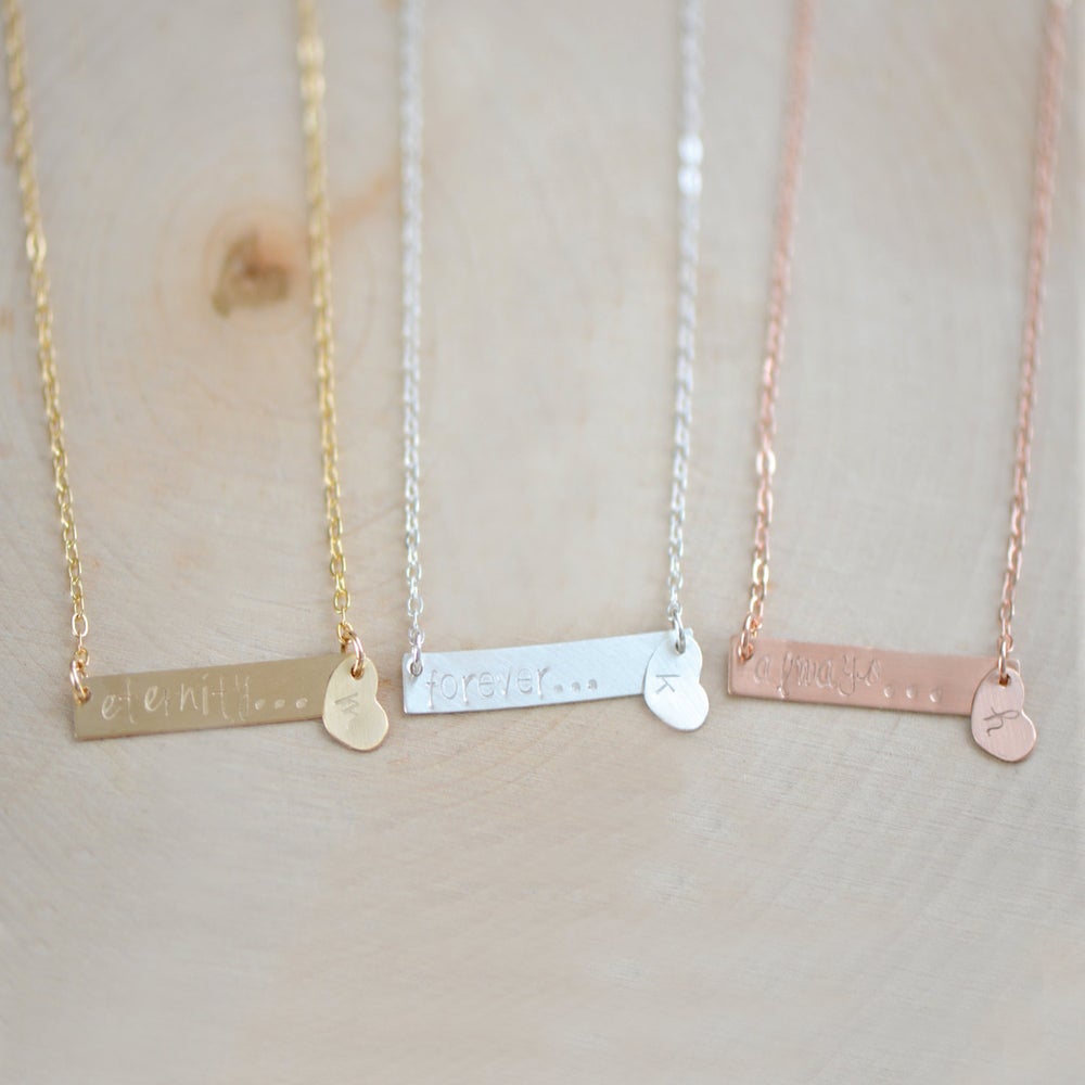 Personalized Bar Necklace, Name Plate Necklace , Rectangle  