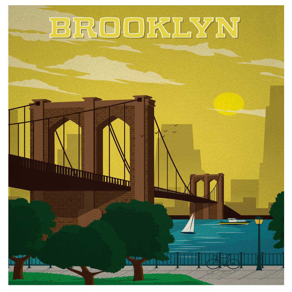 Brooklyn Travel Poster | Travel posters, Vintage travel posters, Retro ...