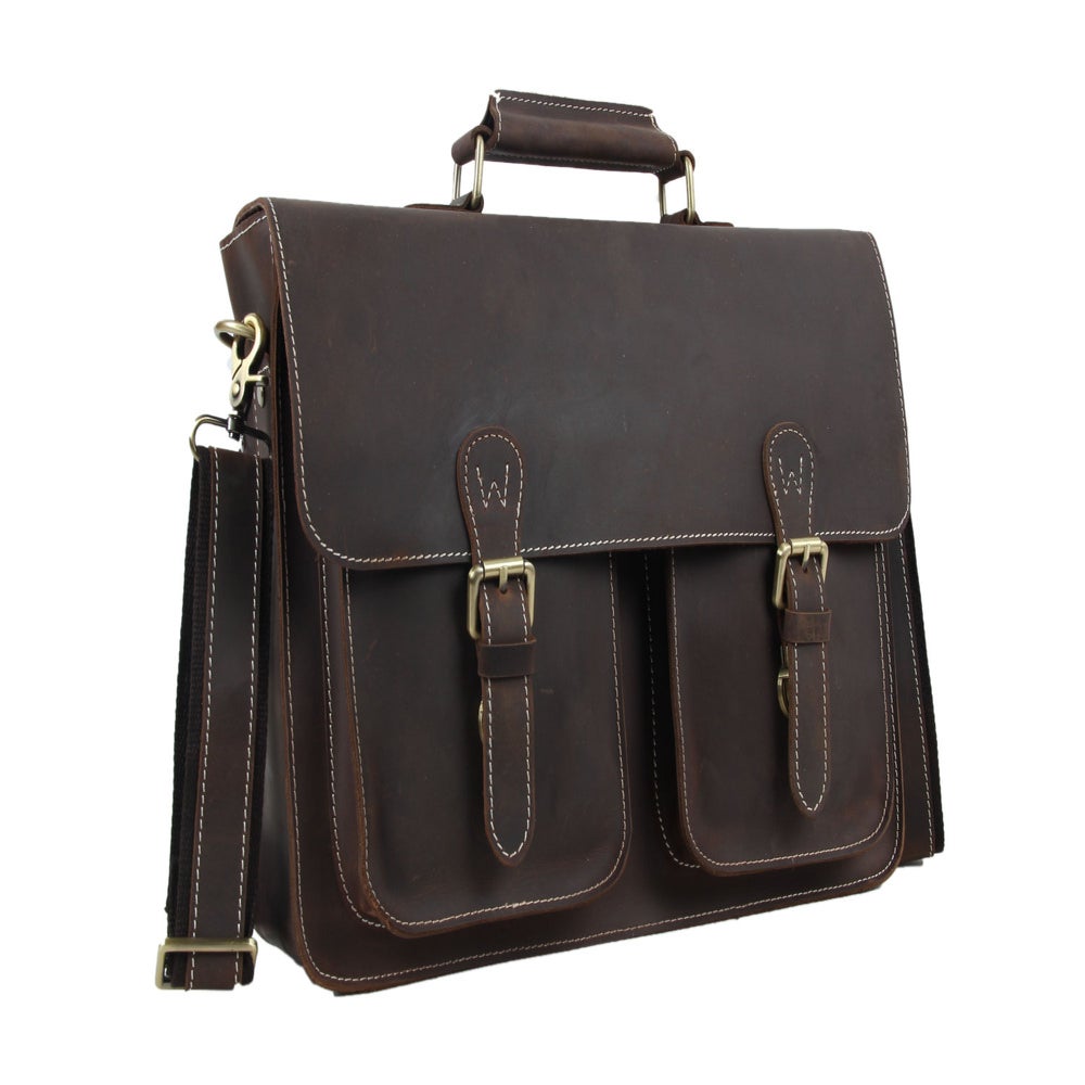 Vintage Genuine Leather Briefcase Messenger Bag Laptop Bag 6912 ...