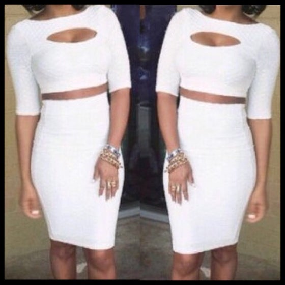 Image of White Affare 2 Piece Midi Set