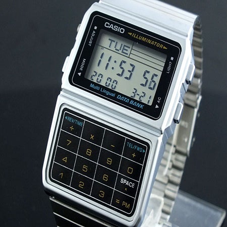 Silver Finish Casio Digital Calculator Watch with Databank / custom G miami