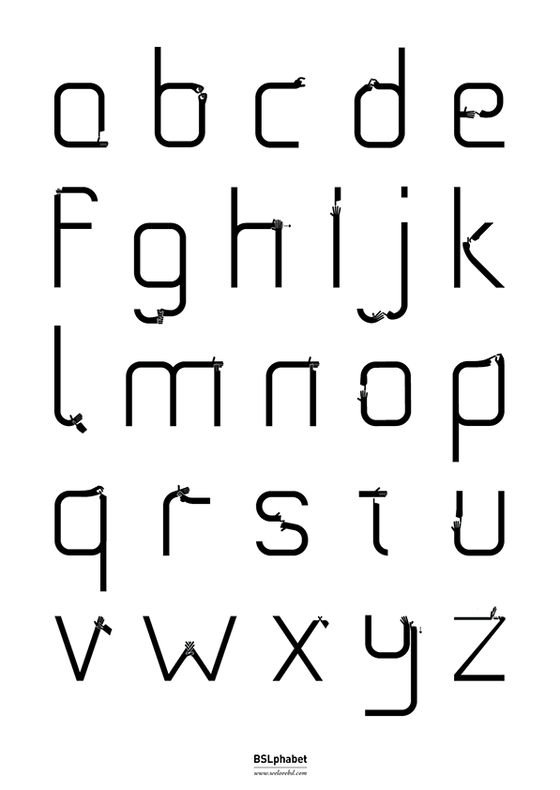 Image of BSLphabet Poster - White