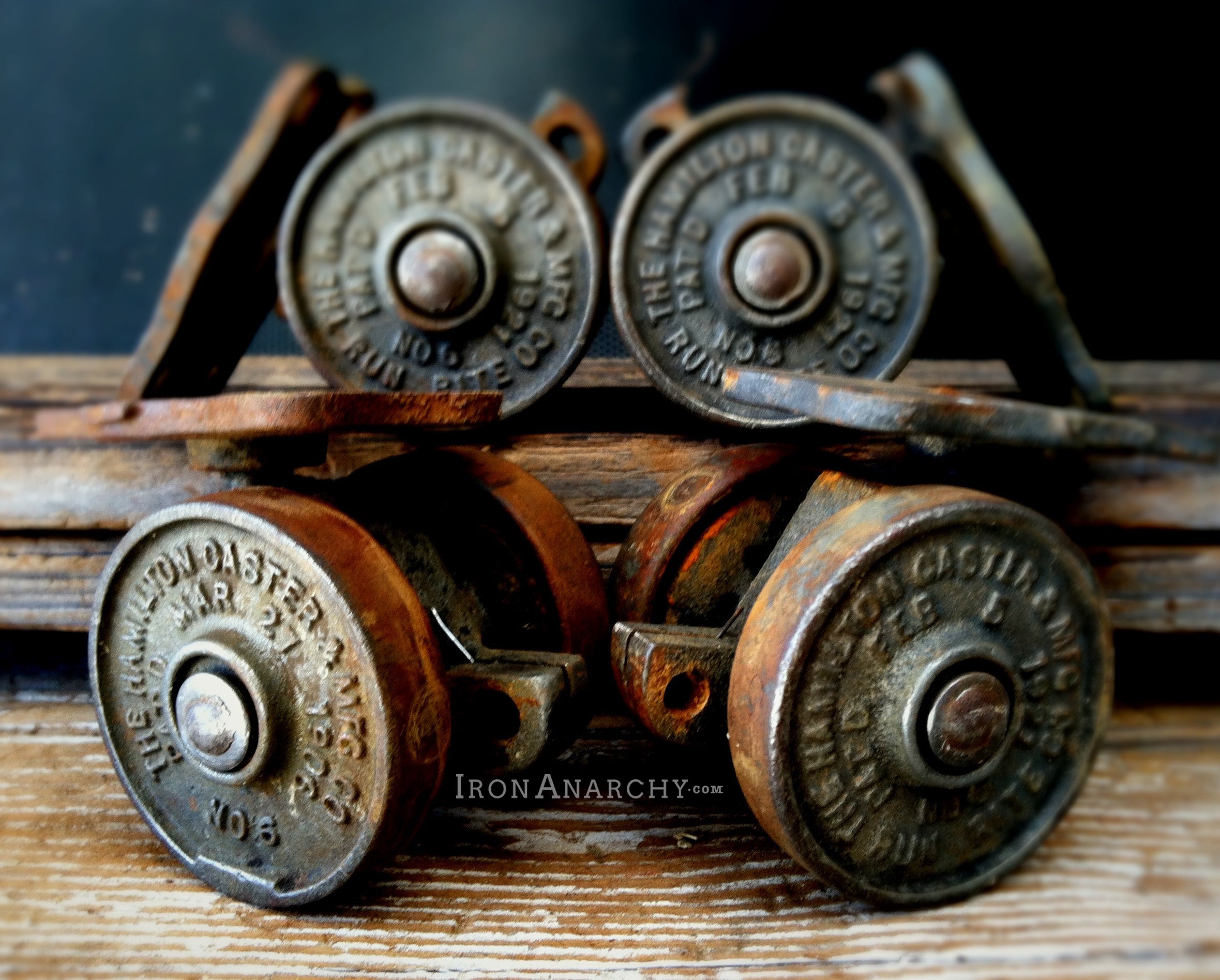 Iron Anarchy — Antique 1900s Double Wheel Casters