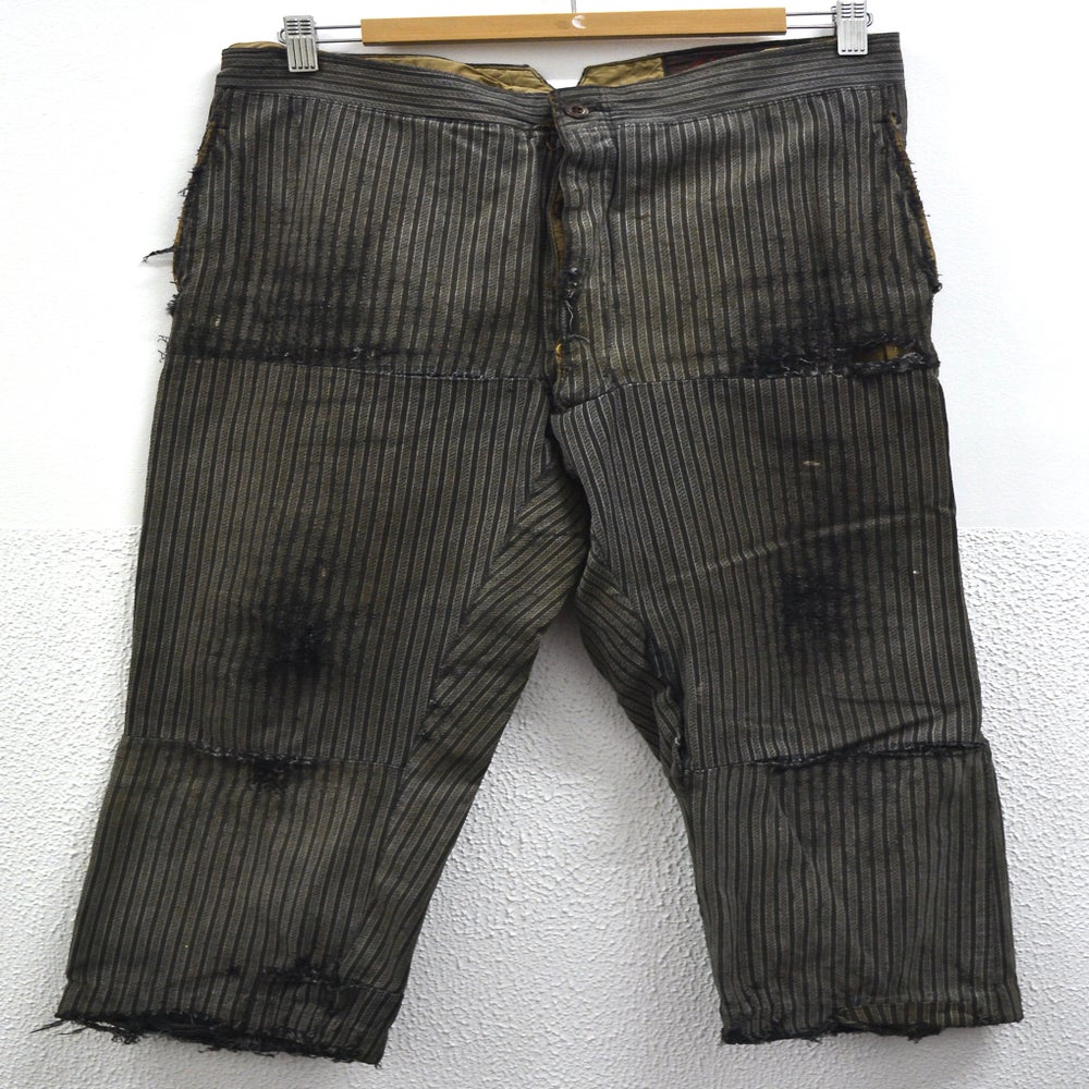 1900'S FRENCH salt n' pepper stripped PANTS patched & FADED 2 ...