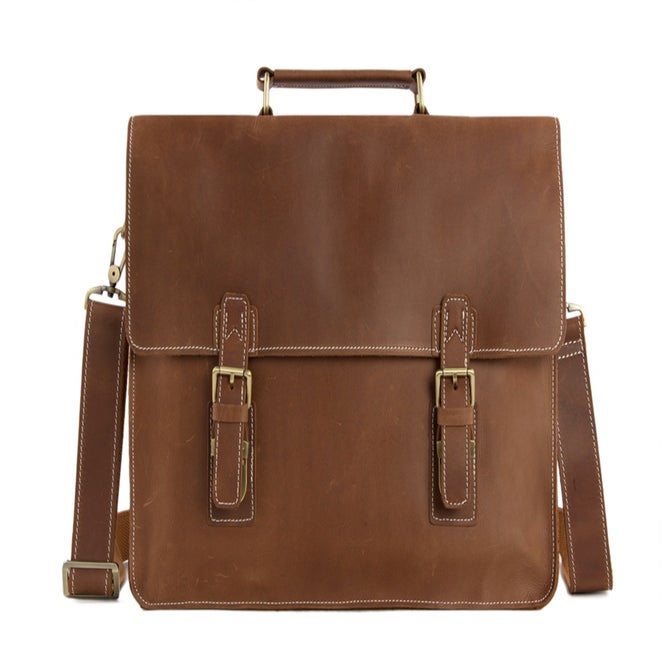 Vintage Brown Leather Briefcase, Men Messenger Bag, Laptop Bag 7035B-1 ...