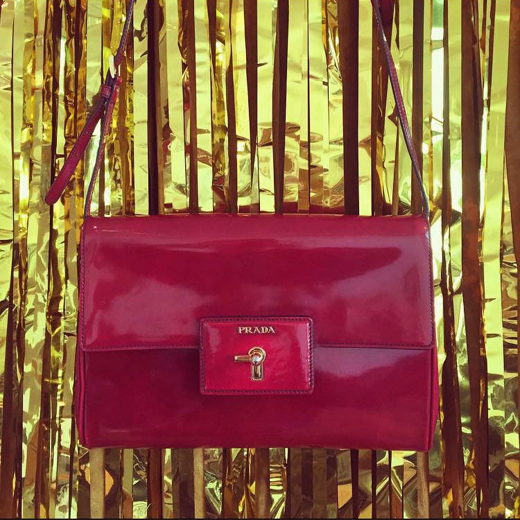 Prada Crimson Red Patent Leather Bag / Albertine Luxe  