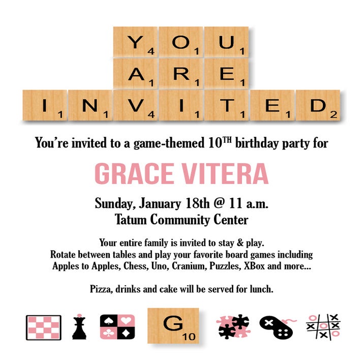 Scrabble Party Invitations 8