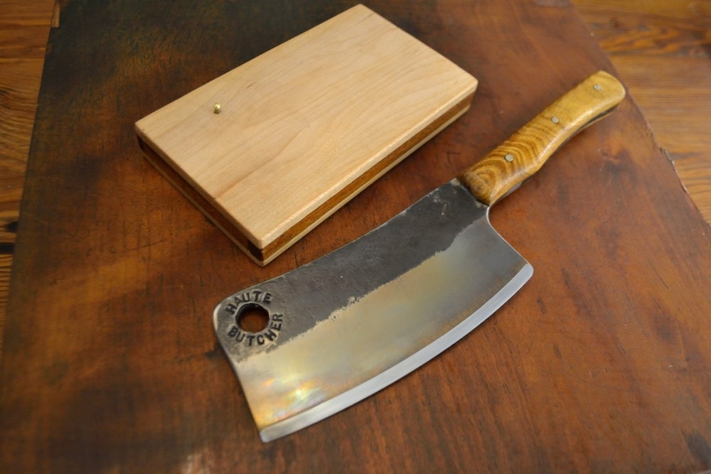 Hand Professional Meat Cleaver / Red