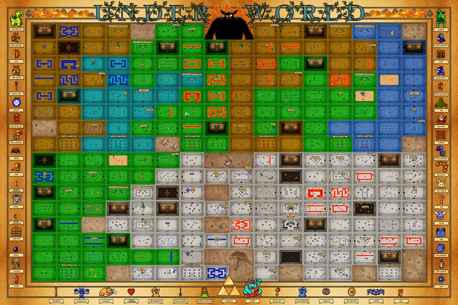 Image of NES Hyrule Map (Underworld)