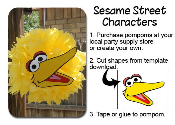 Big Bird PomPom Face Template / Our Creative Mess Big Bird PomPom Face Template / Our Creative Mess