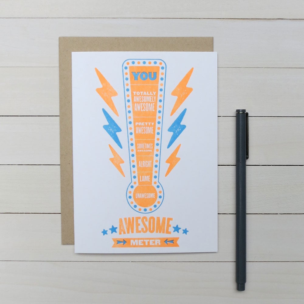 fancy seeing you here awesome meter letterpress card
