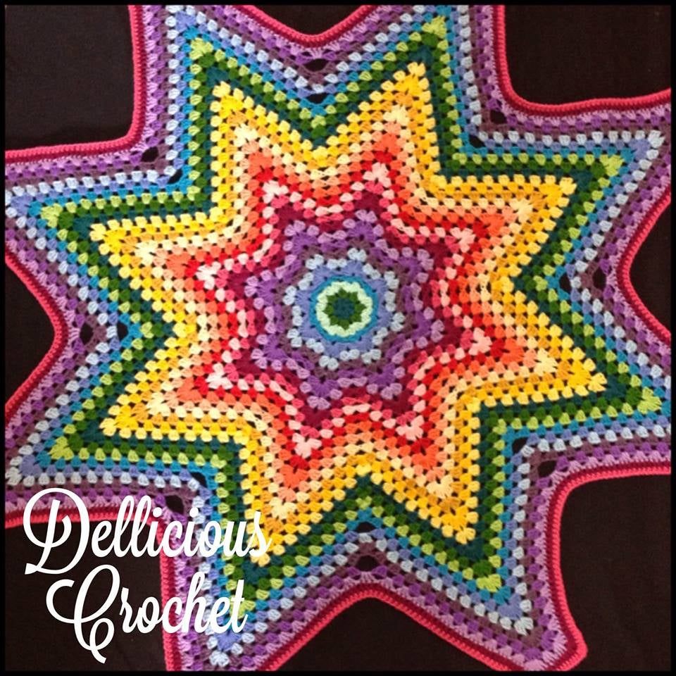 pattern the crochet library Granny Star Crochet â€” throw Pattern Dellicious