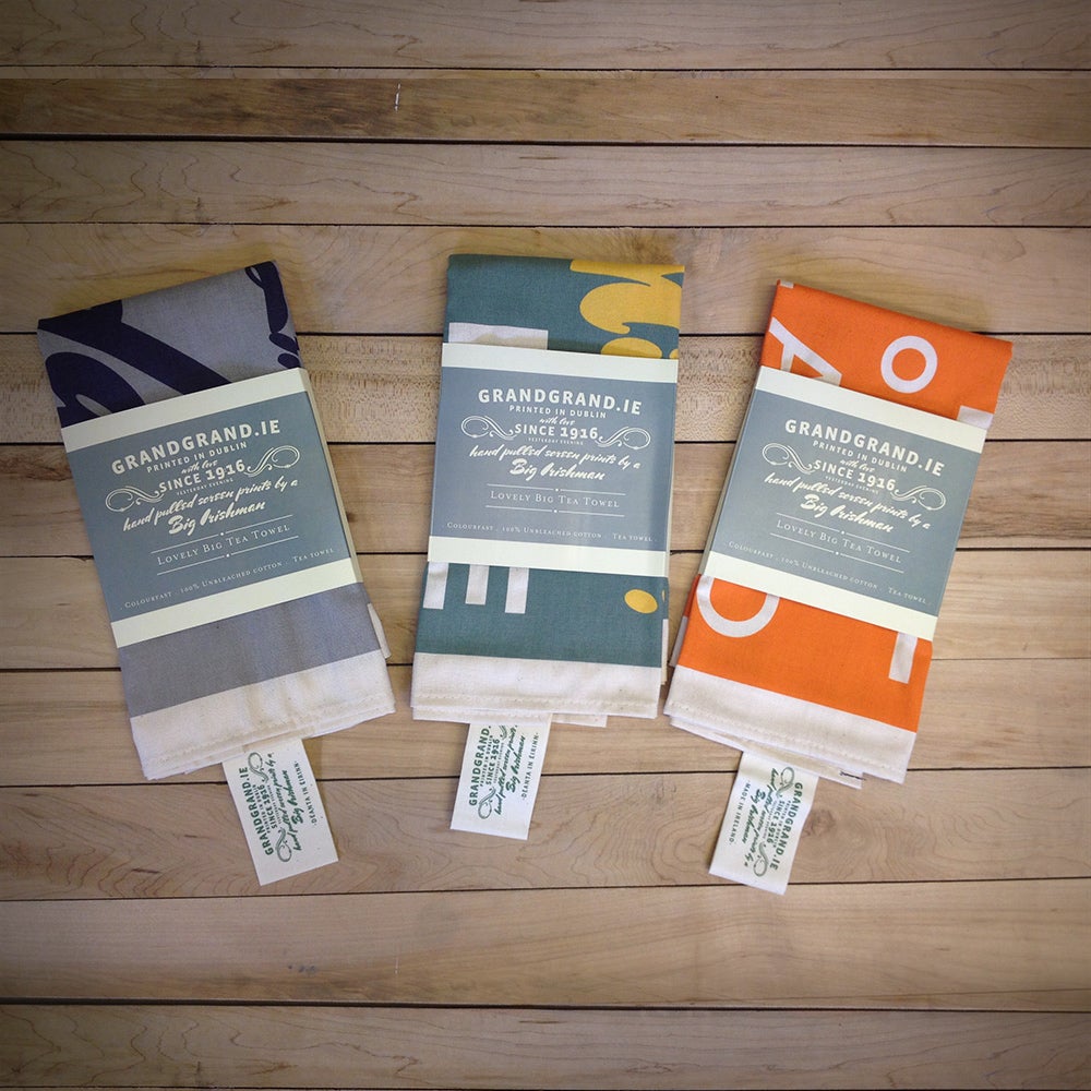 Image of COME TO IRELAND (tea towel) - DO YOU WANT YOUR AULD LOBBY WASHED DOWN