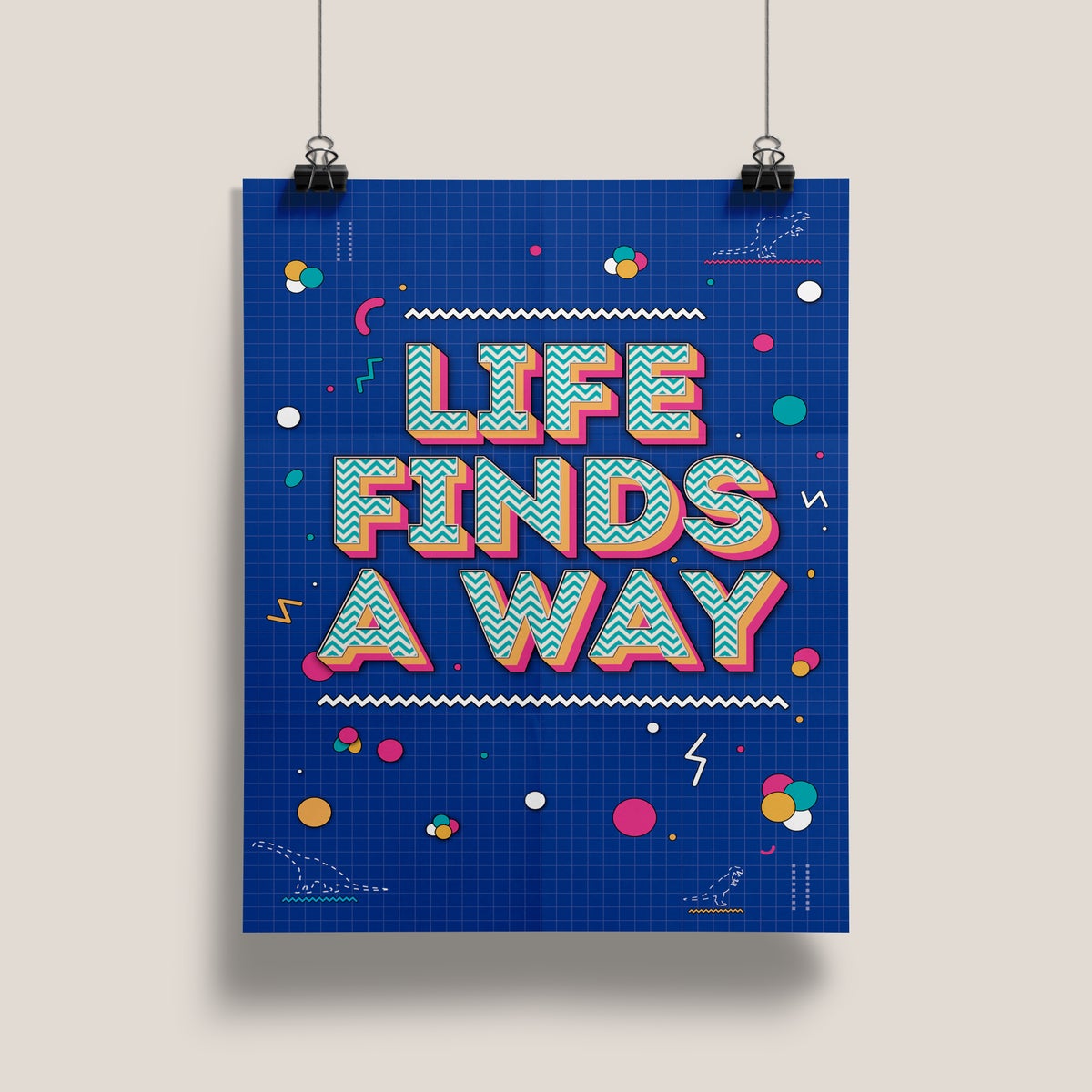 Jurassic Park - Life Finds A Way print. / Middle Boop