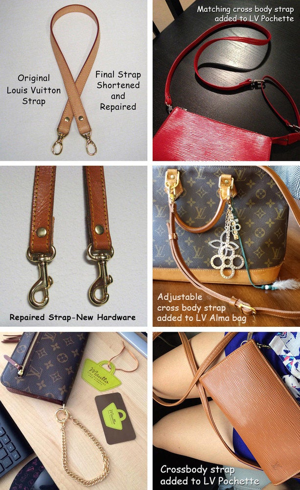 Repaired and replaced Louis Vuitton handbag straps by Mautto