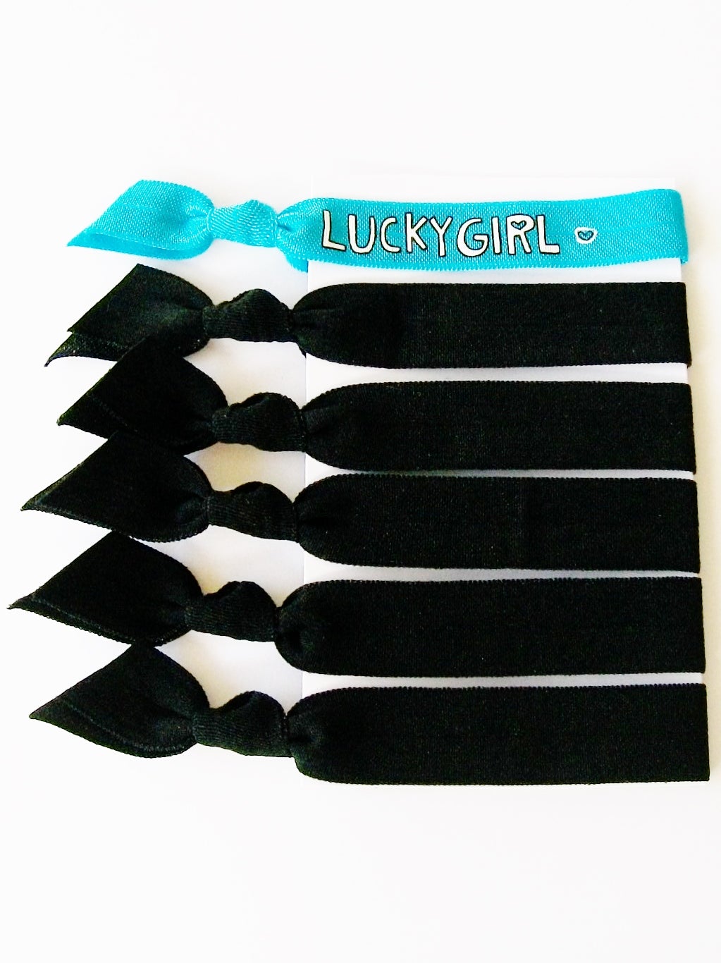 Free Shipping, 5 Hair Ties, Basic Black Value Pack + Bonus LoGo Hair