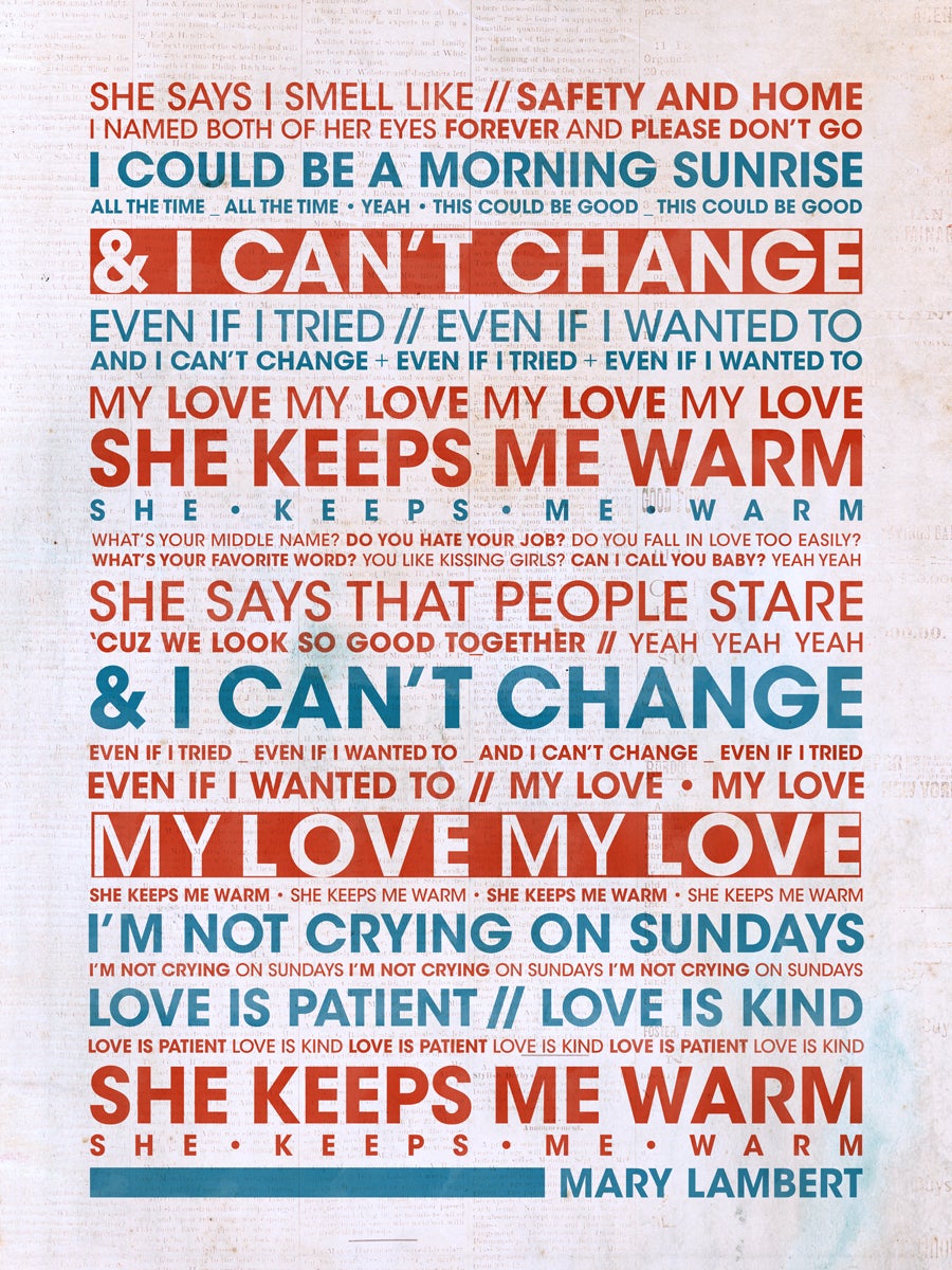 She Keeps Me Warm Poster / Mary Lambert Merchandise