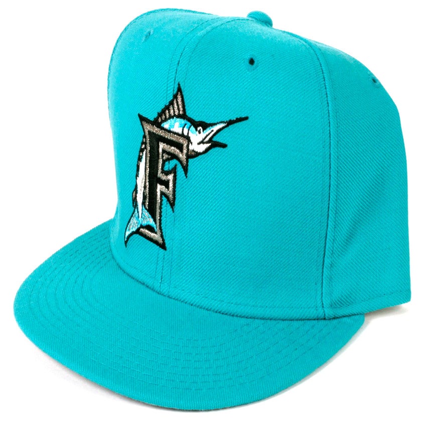 $10 Vintage New Era Florida Marlins Hat - ALL TEAL - Free Shipping ...