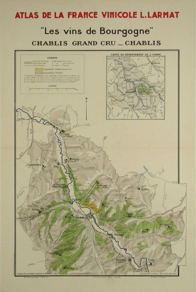 Atlas de la France vinicole " Les vins de Bourgogne, Chablis" / vintage