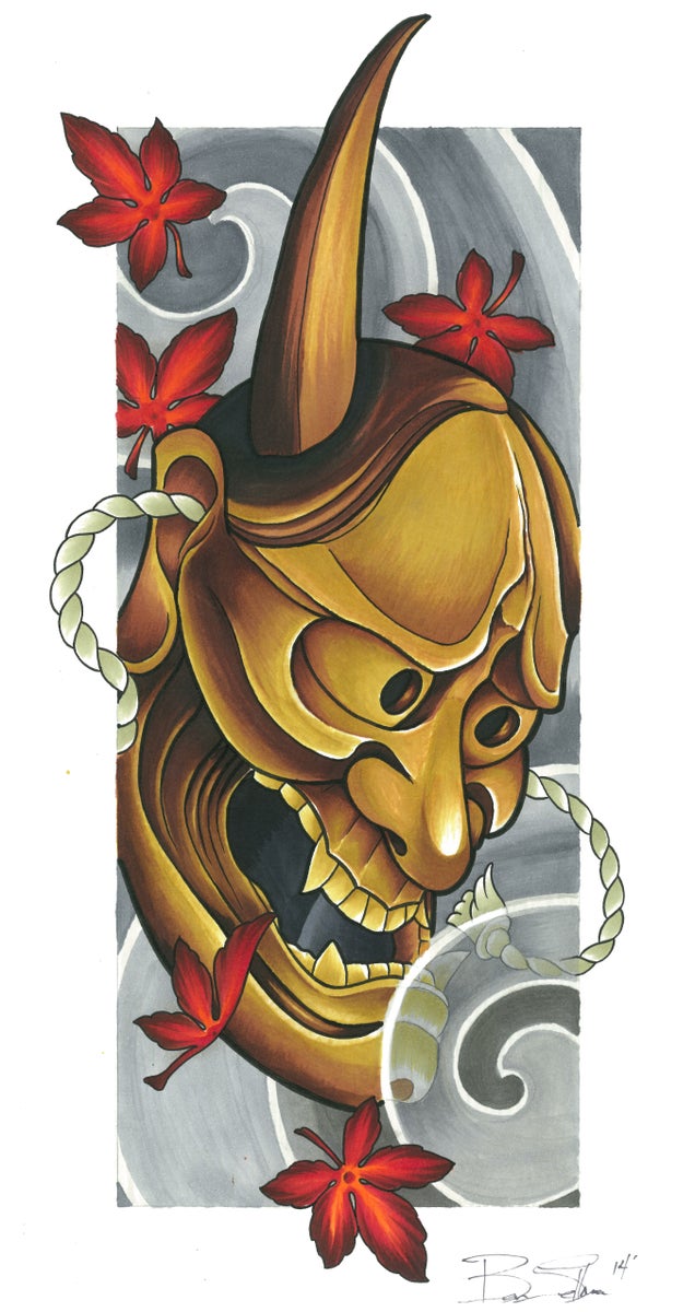 sellman art hannya mask fall series sellman art hannya mask fall series