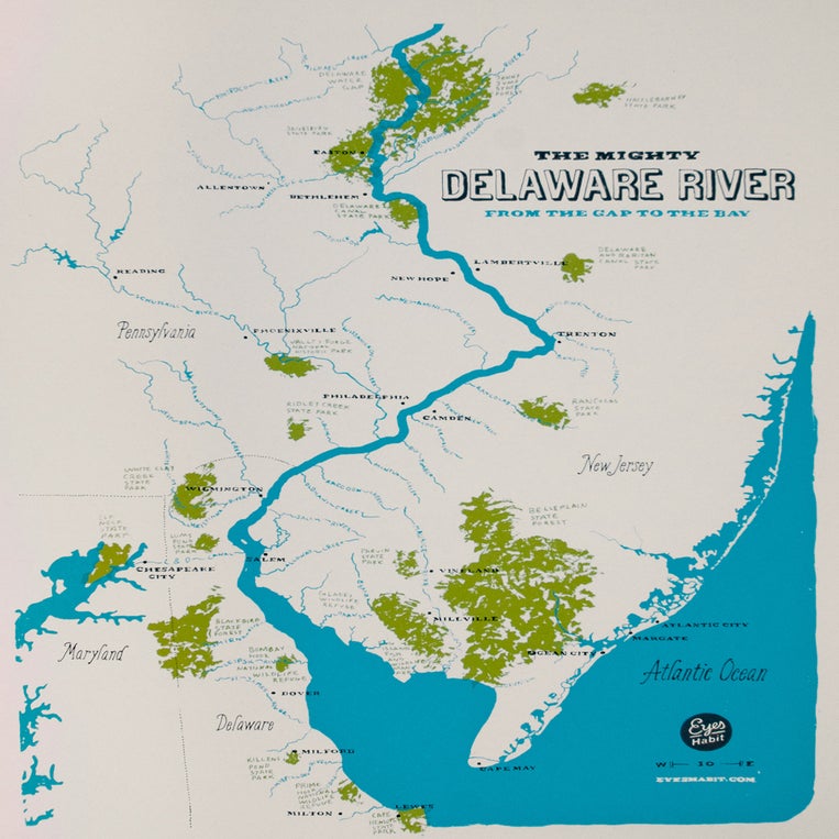 Eyes Habit The Delaware River Map eyes-habit-the-delaware-river-map