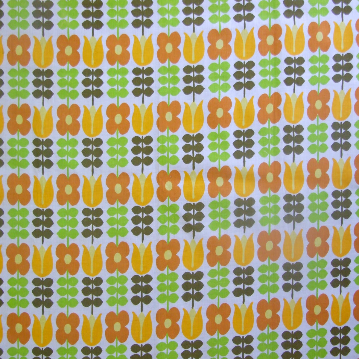 60s Scandi Style Floral fabric 45cm square / Rainbow Vintage Home