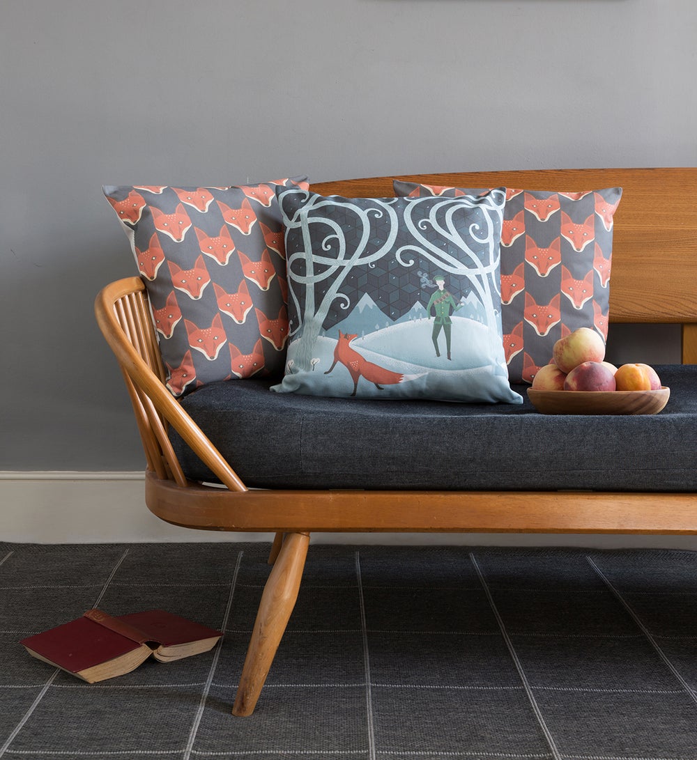 Image of "The Fox And The Lost Soldier" Cushion Cover