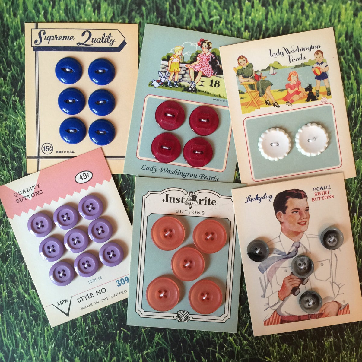 Vintage Button Cards 110