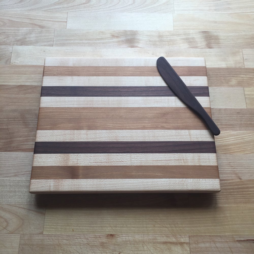 2 Maple Boards Image of Cherry, Maple, & Walnut Edge-Grain Cutting Board #2