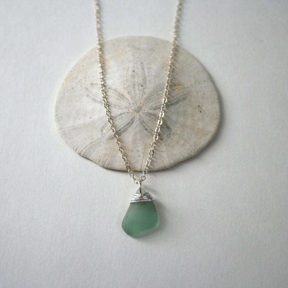 Silver sea glass necklace Clearance