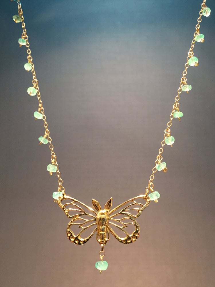 18K Emerald Butterfly Necklace | Rutheny Jewelry & Sculpture